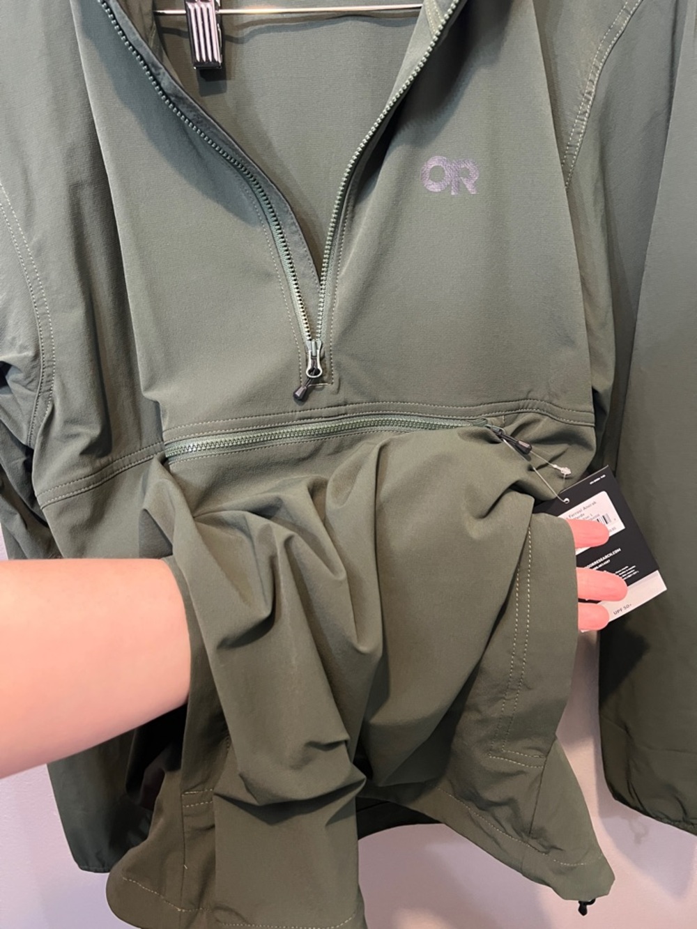 NWT Outdoor Research Ferrosi Anorak 1/2 Zip in Large Verde (forest green) UNISEX - Picture 6 of 12